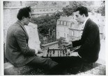 Marcel Duchamp and Man Ray in a still from René Clair’s Entr’acte. 1924. 35mm film (black and white, sound), 20 min. Calvin Tomkins Papers, IV.D.53, The Museum of Modern Art Archives, New York
