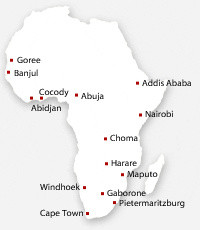 Map of African cities