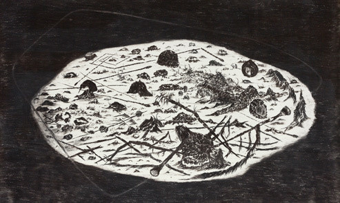 Matías Duville (b. 1974, Buenos Aires). Inmersíon (Immersion). 2015. One of 10 untitled laser prints of original drawings, various sizes