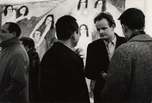 Artist Jan M&uuml;ller at the opening of his solo exhibition at the Hansa Gallery