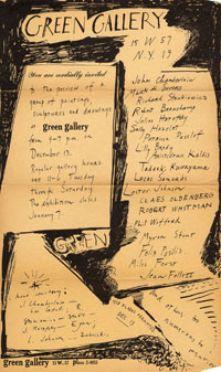 Poster for the Green Gallery&rsquo;s first group show
