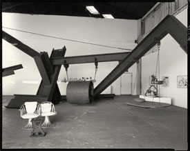 Views of the gallery and office space at Oil & Steel Gallery