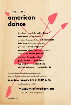 Flyer &ldquo;An Evening on American Dance,&rdquo; c. January 1948 [DA I.2]