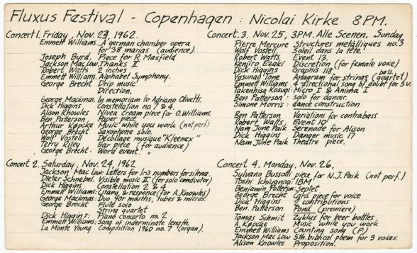 Index card with notes for Festum Fluxorum