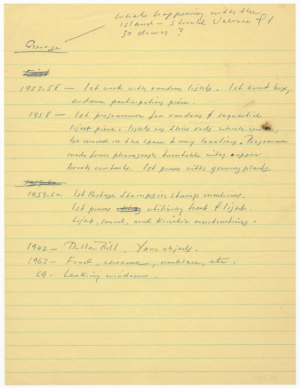 Autobiographical notes by Robert Watts