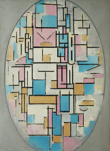 Piet Mondrian. Composition in Oval with Color Planes 1. 1914