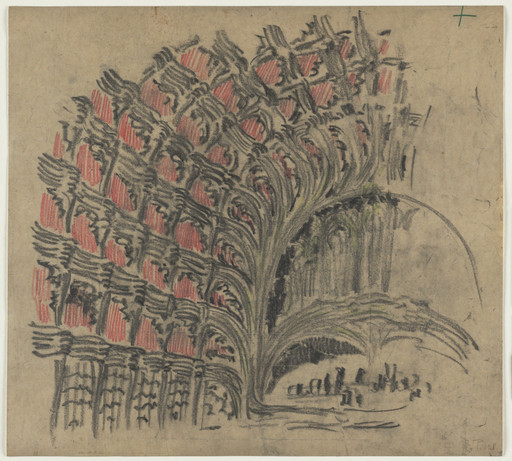 Hans Poelzig. Concert Hall Project, Dresden, Germany (Interior perspective of preliminary scheme). 1918