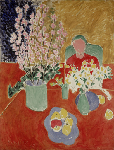 Henri Matisse. Plum Blossoms, Ochre Background. Vence 1948