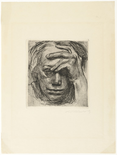 Käthe Kollwitz. Self-Portrait, Hand at the Forehead (Selbstbildnis mit der Hand an der Stirn). 1910, published c. 1946/1948