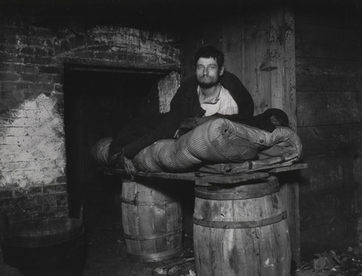 Jacob August Riis. The Man Slept in This Cellar for Four Years. 1890