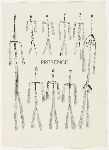 Pablo Picasso. "Présence" (chapter title, page 13) from Corps perdu. 1949, published 1950