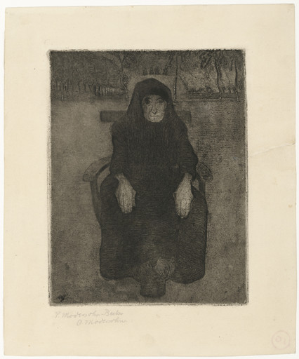 Paula Modersohn-Becker. Seated Old Woman (Sitzende Alte). c. 1899–1902, printed posthumously 1922–23