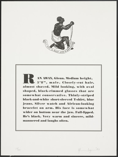 Glenn Ligon. Untitled from Runaways. 1993