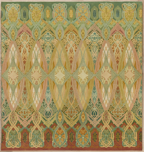 Louis Sullivan, Dankmar Adler. Stenciled Frieze Panel from the Trading Room of the Chicago Stock Exchange, Chicago, IL. c. 1893