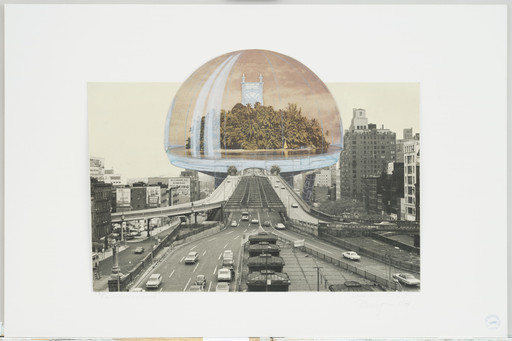 Haus-Rucker-Co, Günter Zamp Kelp, Laurids Ortner, Manfred Ortner, Klaus Pinter. Palmtree Island (Oasis) Project, New York, New York, Perspective. 1971