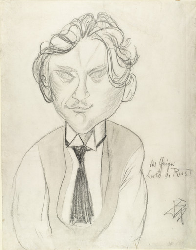 Otto Dix. Portrait of Violinist Carlo von Rust (Bildnis des Geigers Carlo von Rust). 1920