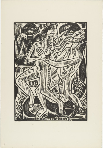 Max Pechstein. And / lead / us not / into temptation (und führe / uns nicht / in Versuchung) from The Lord's Prayer (Das Vater Unser). 1921