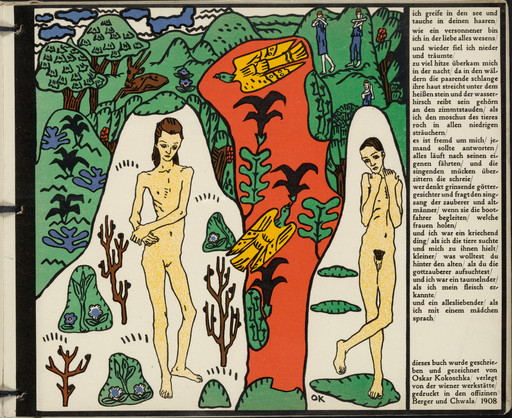 Oskar Kokoschka. The Girl Li and I (Das Mädchen Li und ich)(in-text plate, folio 10) from Die träumenden Knaben (The Dreaming Boys). 1917 (executed 1907-08)