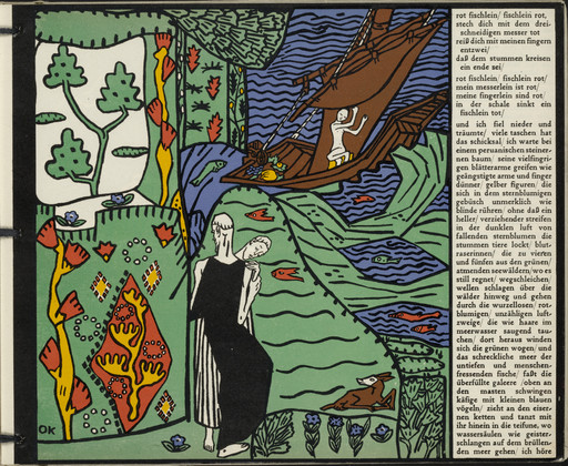 Oskar Kokoschka. The Sailboat (Das Segelschiff)(in-text plate, folio 4) from Die träumenden Knaben (The Dreaming Boys). 1917 (executed 1907-08)