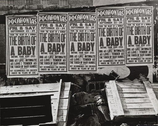 Marion Post Wolcott. Movie Advertisement on the Side of a Building, "Birth of a Baby," Welch, West Virginia. 1938