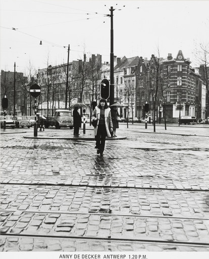 David Lamelas with Maria Gilssen (photographer). Antwerp-Brussels (People and Time). 1969