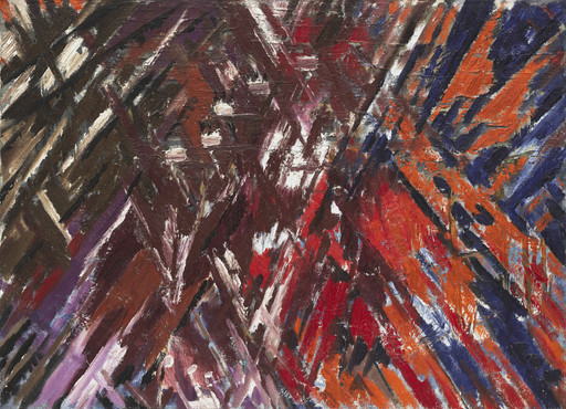Mikhail Larionov. Rayonist Composition: Domination of Red. 1912-13 (dated on painting 1911)