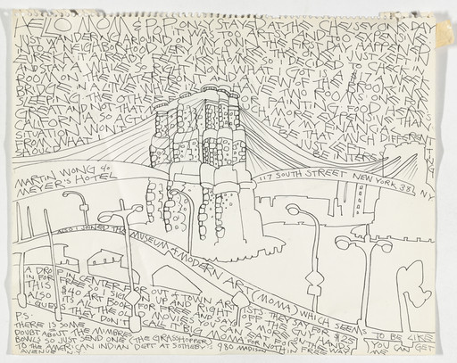 Martin Wong. First letter home from New York (also I joined The Museum of Modern Art). 1978