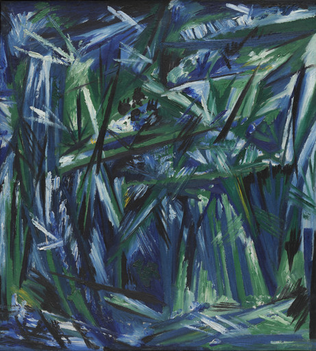 Natalia Goncharova. Rayonism, Blue-Green Forest. 1913 (dated on reverse 1911)