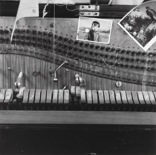 Nam June Paik. Nam June Paik's prepared piano at his Exposition of Music – Electronic Television, Galerie Parnass, Wuppertal, March 11-20, 1963. 1963