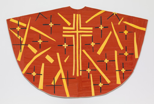 Henri Matisse. Maquette for red chasuble (front) from a set of red and yellow liturgical vestments designed for the Chapel of the Rosary of the Dominican Nuns of Vence. c. 1950