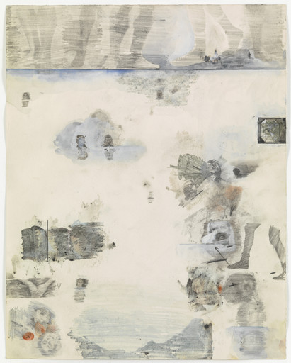 Robert Rauschenberg. Canto XXXII: Circle Nine, Cocytus, Compound Fraud: Round 1, Caina, Treacherous to Kin; Round 2, Antenora, Treacherous to Country from the series Thirty-Four Illustrations for Dante's Inferno. (1959-60)