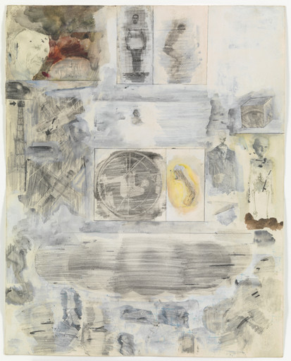 Robert Rauschenberg. Canto XXXIII: Circle Nine, Cocytus, Compound Fraud: Round 2, Antenora, Treacherous to Country; Round 3, Ptolomea, Treacherous to Guests and Hosts from the series Thirty-Four Illustrations for Dante's Inferno. 1959-60