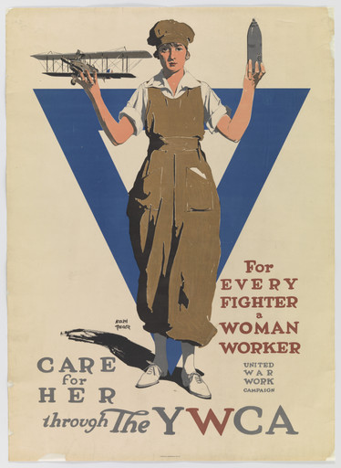 Adolph Treidler. For Every Fighter a Woman Worker. Care For Her Through the YWCA. 1918