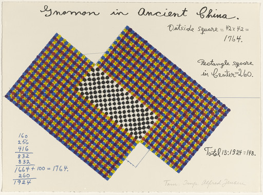Alfred Jensen. In-text plate (folio 19) from A Pythagorean Notebook. 1965