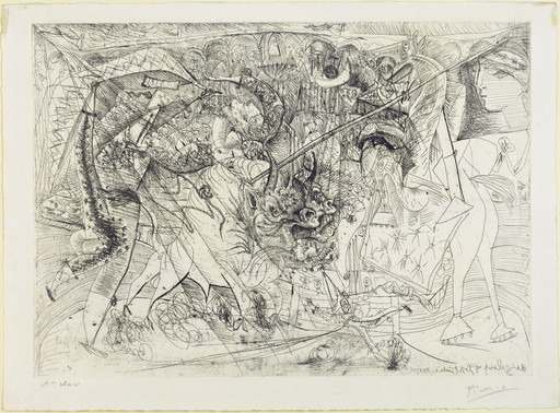 Pablo Picasso. The Large Bullfight, with Female Bullfighter (La Grande corrida, avec femme torero). 1934, published 1939