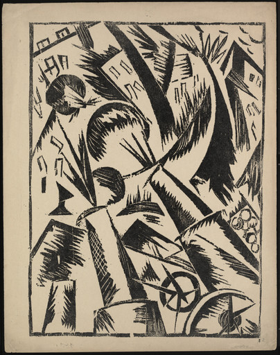 Olga Rozanova. Razrushenie goroda (Destruction of the City) from Voina (War). 1915, published 1916