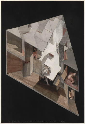 Gaetano Pesce. The Period of Great Contaminations: Housing Unit for Two People, project, Axonometric section. 1971