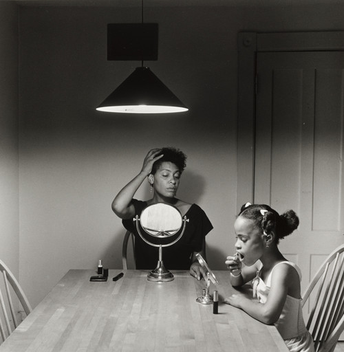 Carrie Mae Weems. Untitled (woman and daughter with makeup). 1990