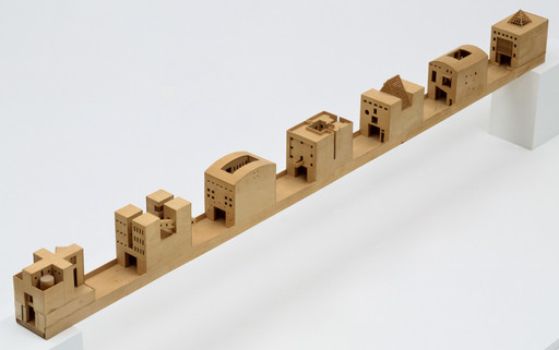 Steven Holl Architects, Steven Holl with with Mark Janson, Joseph Fenton, Suzanne Powadiuk, James Rosen. Bridge of Houses Project, Melbourne, Australia (Scale model 1/16" = 1'0"). 1979–1982