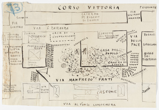 Filippo Tommaso Marinetti. The Riot in Milan. 1914