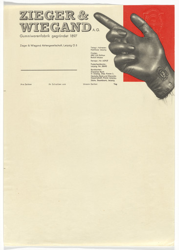 Herbert Bayer. Zieger & Wiegand A.G. letterhead. 1927