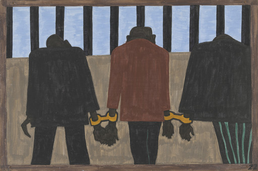 Jacob Lawrence. Another of the social causes of the migrants' leaving was that at times they did not feel safe, or it was not the best thing to be found on the streets late at night. They were arrested on the slightest provocation. 1940-41