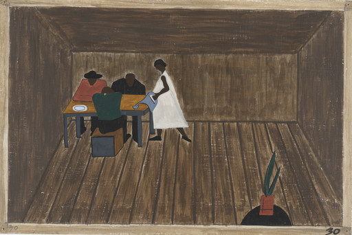 Jacob Lawrence. In every home people who had not gone North met and tried to decide if they should go North or not. 1940-41
