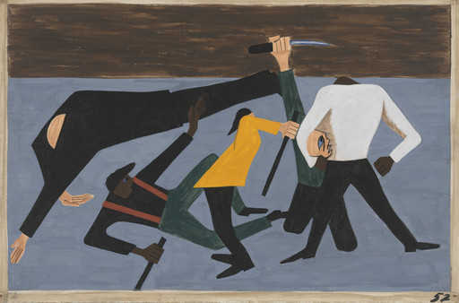 Jacob Lawrence. One of the largest race riots occurred in East St. Louis. 1940-41