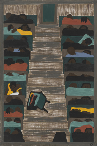Jacob Lawrence. The trains were packed continually with migrants. 1940-41