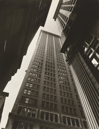 Berenice Abbott. Canyon: Broadway and Exchange Place, Manhattan. July 16, 1936