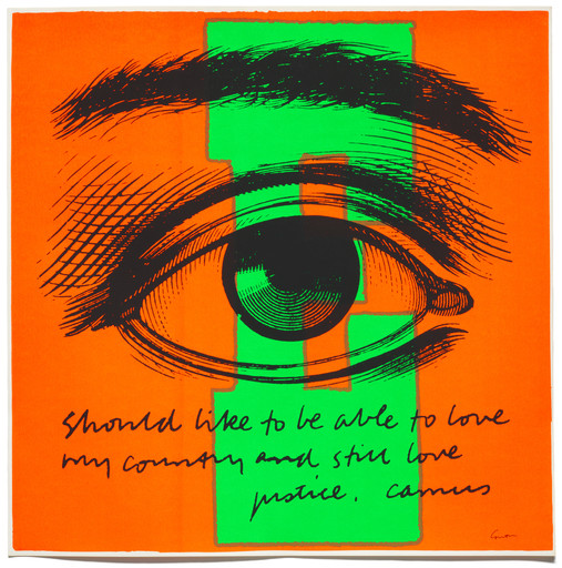 Corita Kent (Sister Mary Corita). E eye love from circus alphabet. 1968