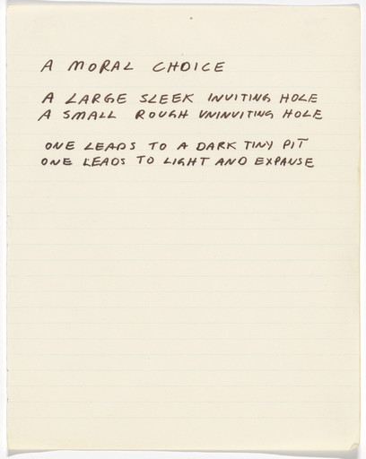 Mike Kelley. A Moral Choice. 1978