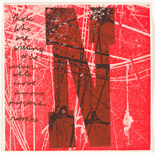 Corita Kent (Sister Mary Corita). N willing to be vulnerable from circus alphabet. 1968