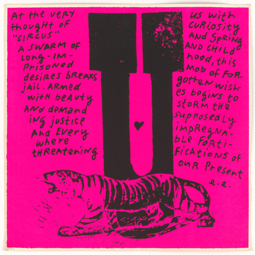 Corita Kent (Sister Mary Corita). U you are a tiger from circus alphabet. 1968
